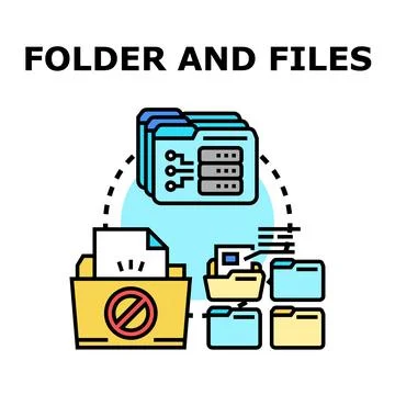 Folder and files organizing and protecting sensitive data Stock Illustration