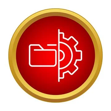 Folder and gear icon for data settings イラスト素材