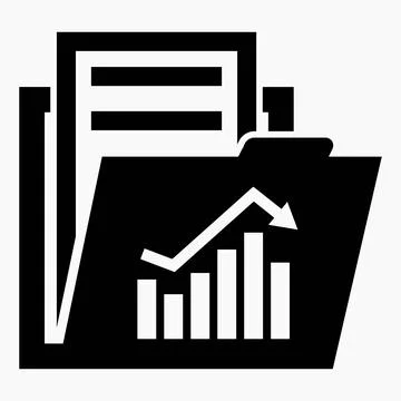 Folder and graph icon. Project Documentation. Stock Illustration