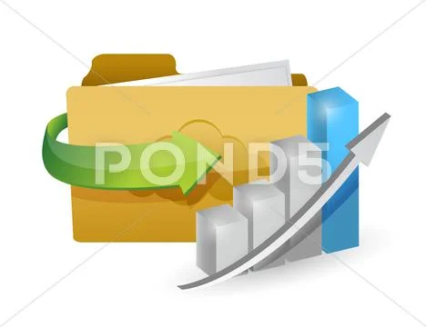 Folder and graph illustration Stock Illustration