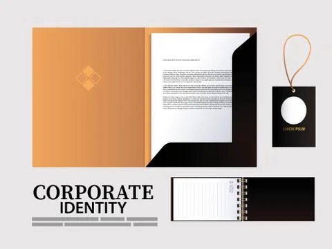 Folder and hang tags for elements of brand identity Stock Illustration