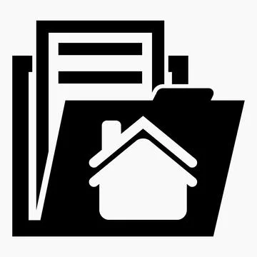 Folder and house icon. Stock Illustration
