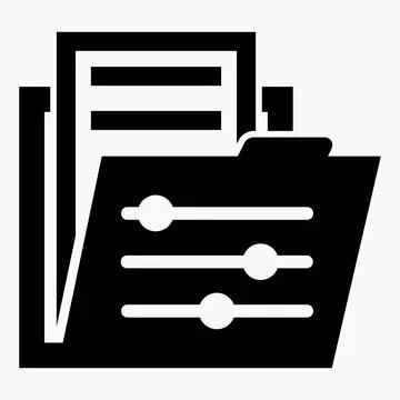 Folder and installation icon. Sound level. Stock Illustration