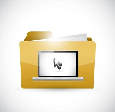 Folder and a laptop computer illustration design 스톡 일러스트