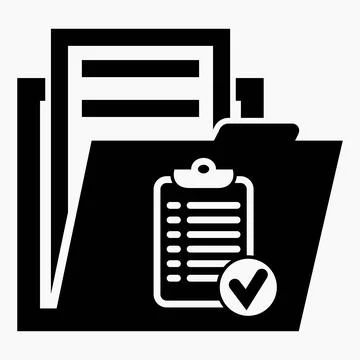 Folder and list icon. Illustration of a list of events. Stock Illustration