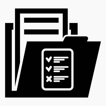Folder and list icon. Illustration of a list of events. Catalog. Stock Illustration