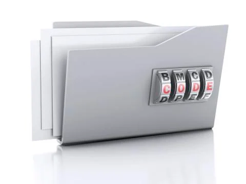 Folder and lock. data security concept. 3d illustration イラスト素材