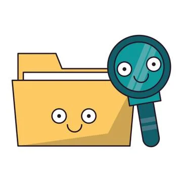 Folder and magnifying glass vector illustration 库存插图