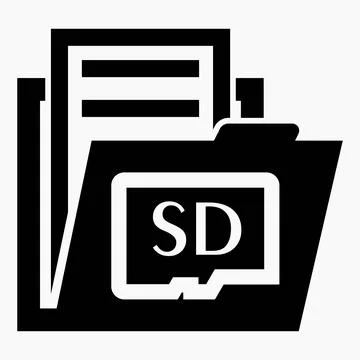Folder and memory card icon. Archive of SD cards. Illustrazione stock