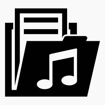 Folder and musical note icon. Music playlist. MP3 files. Stock Illustration