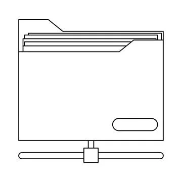 Folder and network black and white 库存插图