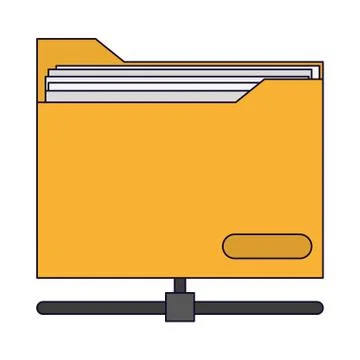 Folder and network Illustrazione stock