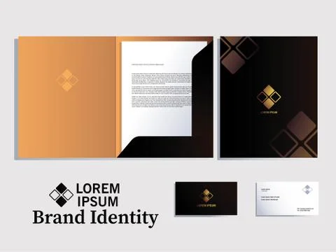 Folder and note book elements of brand identity Stock Illustration