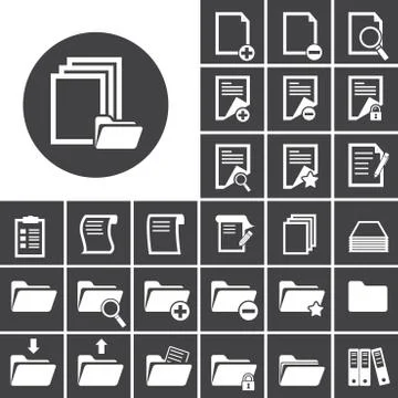 Folder and paper icon Stock Illustration