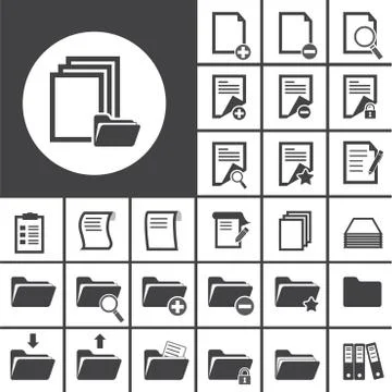 Folder and paper icon Stock Illustration