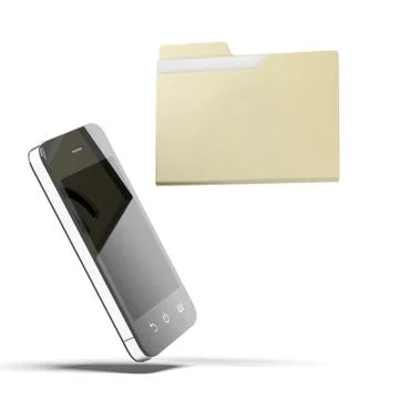 Folder and phone Stockillustratie