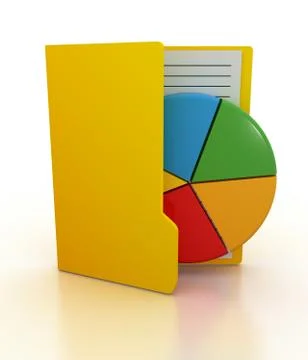 Folder and pie chart Illustrazione stock
