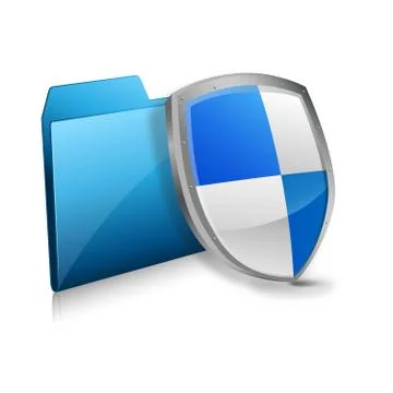 Folder and Protection Shield Stock Illustration