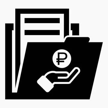 Folder and ruble icon. Illustration of a bank deposit. Stock Illustration