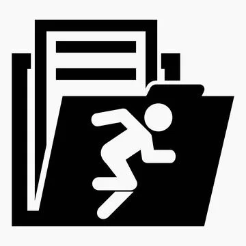 Folder and running man icon Stock Illustration