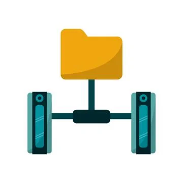 Folder and servers technology Stock Illustration
