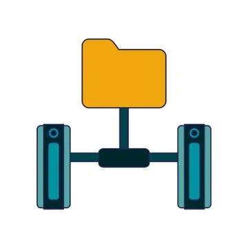 Folder and servers technology Stock Illustration