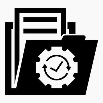 Folder and settings icon.  Stock Illustration