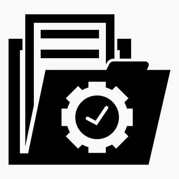 Folder and settings icon. Stock Illustration