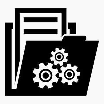 Folder and settings icon. System installation イラスト素材