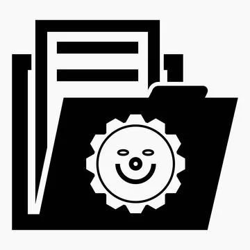Folder and settings icon. System installation. Stock Illustration