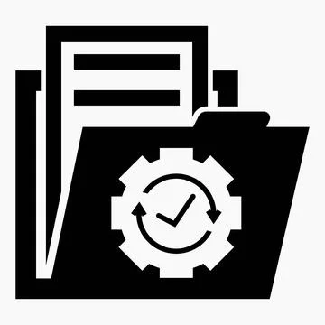 Folder and settings icon. System installation. イラスト素材