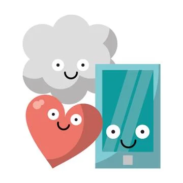 Folder and smartphone with cloud computing Stock Illustration