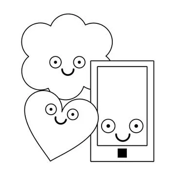 Folder and smartphone with cloud computing Stock Illustration