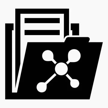 Folder and social network icon. Stock Illustration