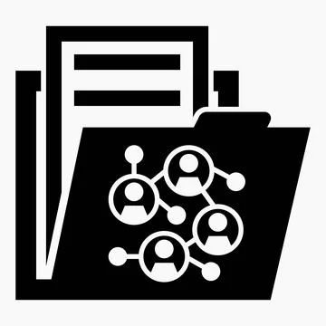 Folder and social network icon Stock Illustration
