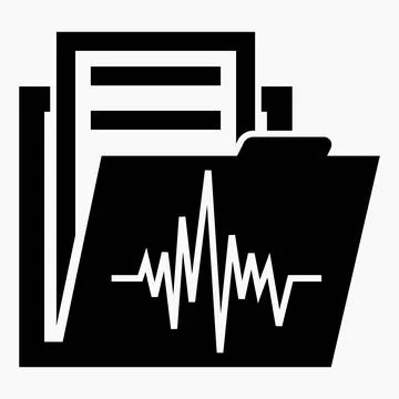 Folder and stethoscope icon. Stock Illustration