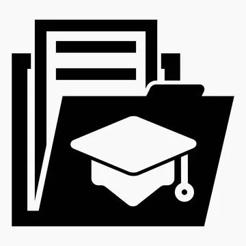 Folder and student icon. Student Magazine. Training Documents. 스톡 일러스트