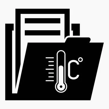 Folder and thermometer icon. Stock Illustration