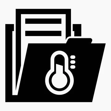Folder and thermometer icon. Weather station. Stock Illustration