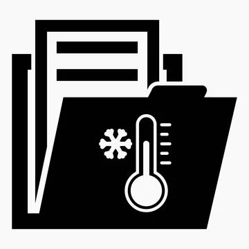 Folder and thermometer icon. Weather station. Stock Illustration