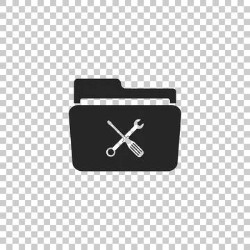 Folder and tools or settings icon isolated on transparent background. Folder イラスト素材