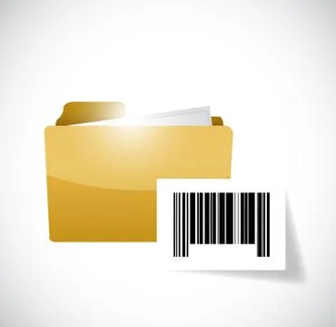 Folder and upc barcode illustration design Stock-Illustration
