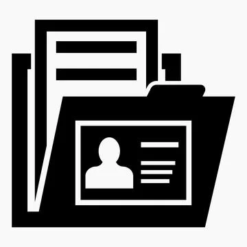 Folder and user card icon. Stock Illustration