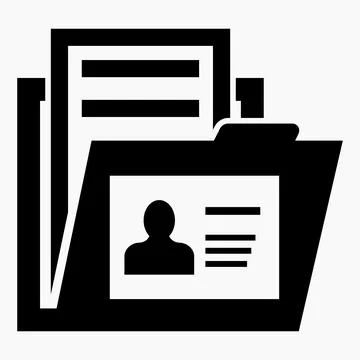 Folder and user card icon. Stock Illustration