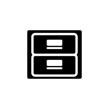 Folder Archive. Cabinet. Drawer Flat Vector Icon Stock Illustration