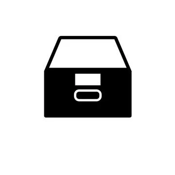 Folder Archive, Cabinet Drawer Solid Flat Vector Icon Isolated on White Backg Stockillustratie