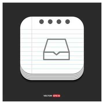 Folder archive icon Gray icon on Notepad Style template Vector EPS 10 Free Ic Illustrazione stock