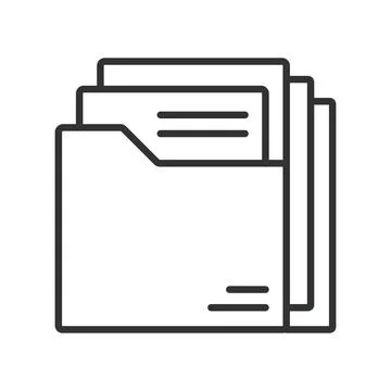 Folder archive icon in line design. folder, archive, file, storage, data Stock Illustration
