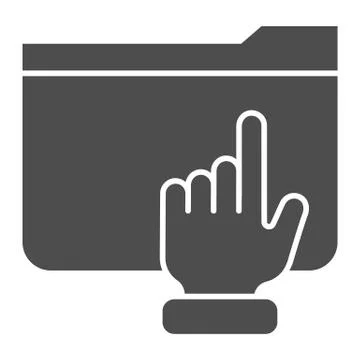 Folder with arm solid icon. Hand on folder vector illustration isolated on white イラスト素材
