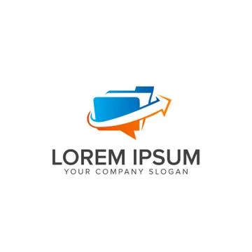Folder with arrow logo design concept template Stock Illustration